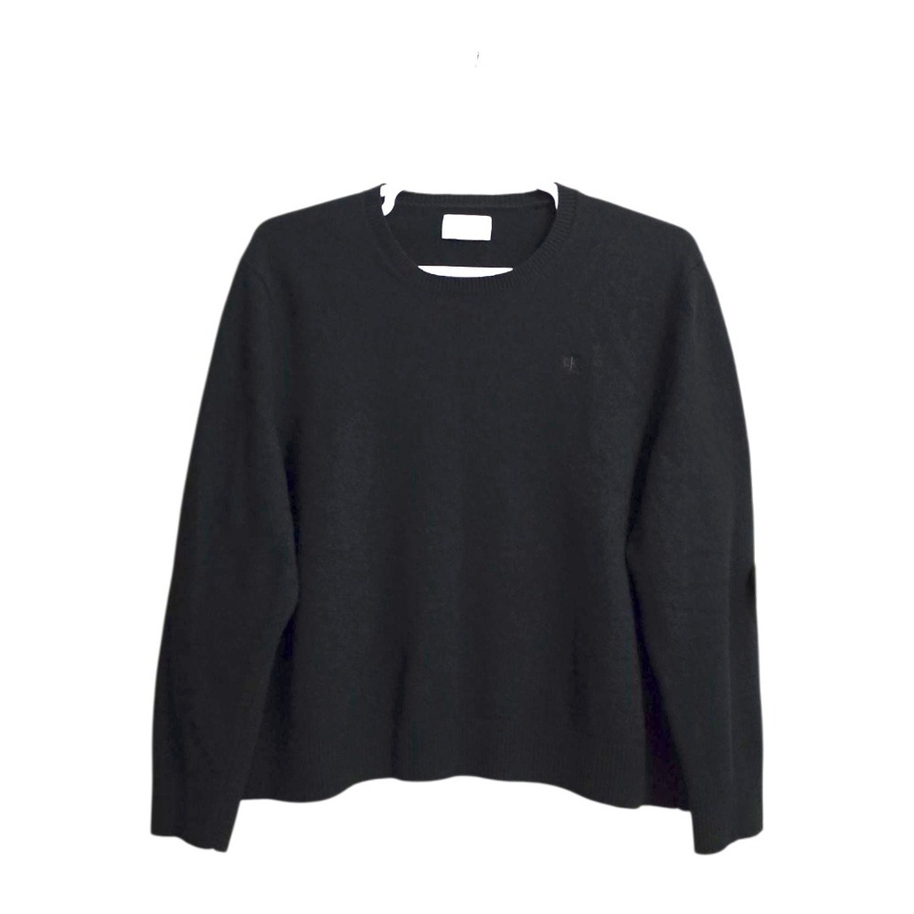 Calvin Klein Crew Neck Long Sleeve Wool Sweater In Black Sz XXL